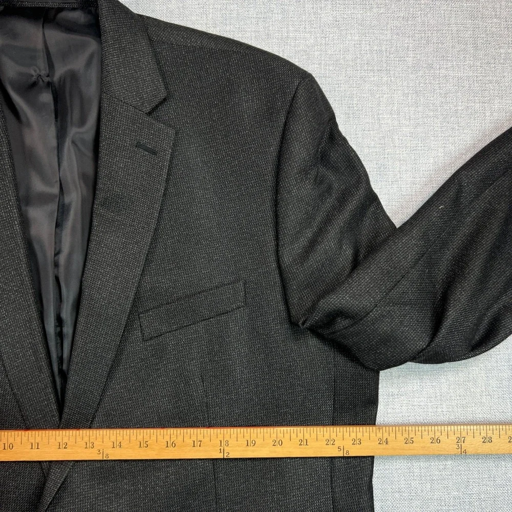 Chaps Charcoal Sport Coat Blazer Men 48L Dark Gray Classic Tailored‎ Office